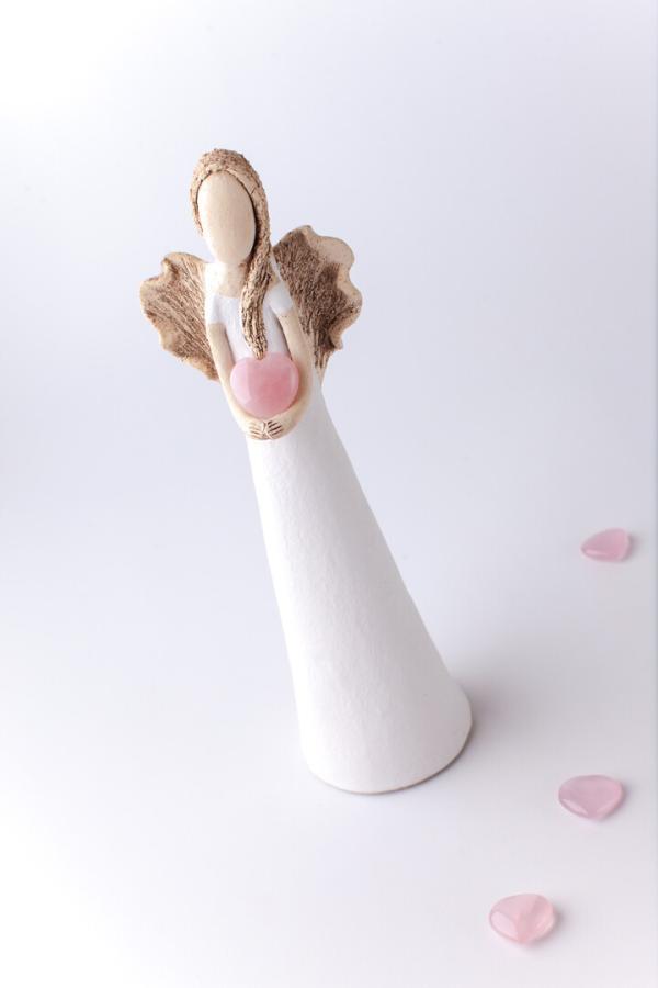 Anděl harmonie ve vztahu 35 cm - růženín srdce 2 varianty - Image 5