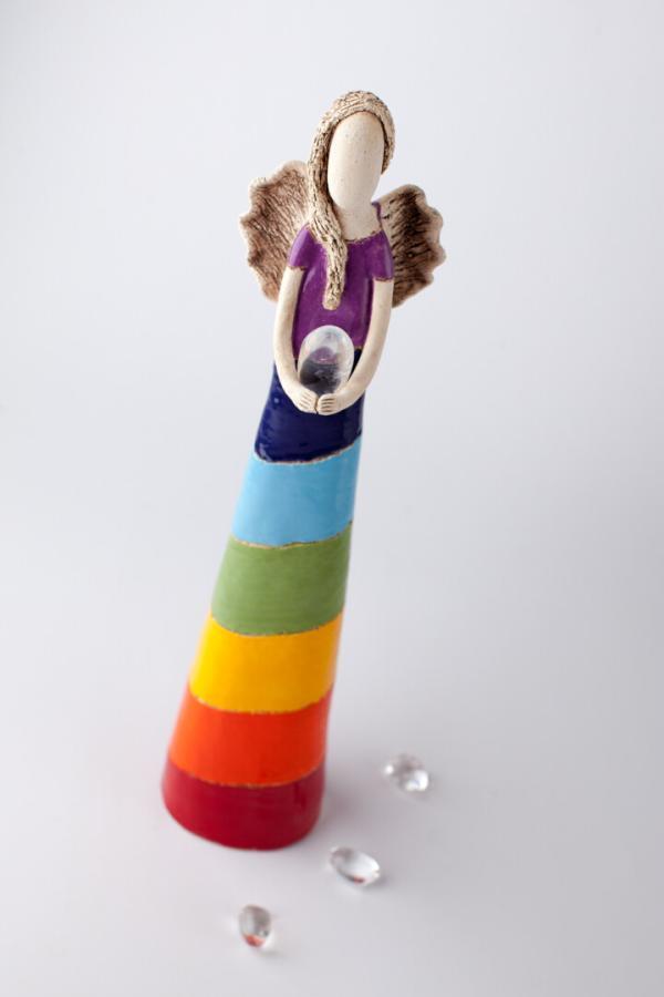 Čakrový anděl 55 cm vodorovně lesk - Image 8