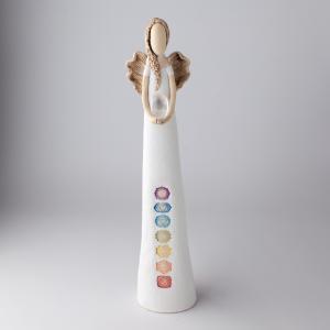 Anděl bílý se symboly čaker 55 cm