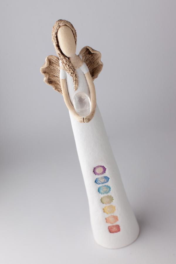 Anděl bílý se symboly čaker 55 cm - Image 2