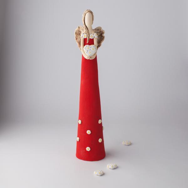 Anděl sedmikráskový červený 55 cm