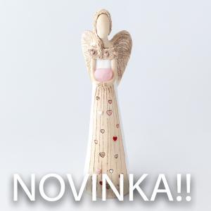 Srdíčkový anděl 35 cm