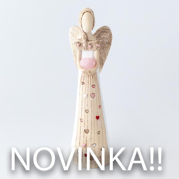 Srdíčkový anděl 35 cm